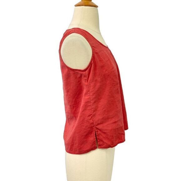 Citron Santa Monica Sleeveless Tank Silk Linen Blend Terra Cotta Clay Size PXS - Picture 3 of 9